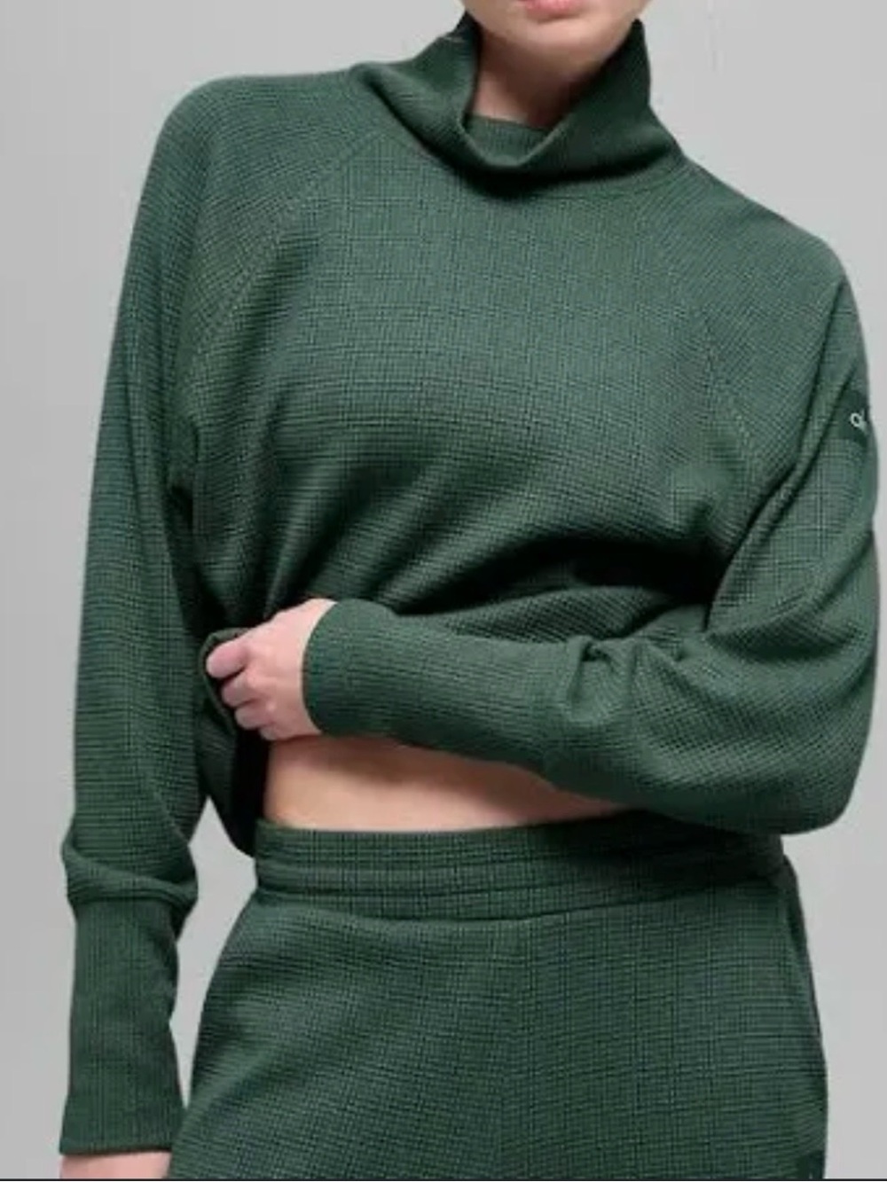 Alo Waffle-knit set - Forest Green